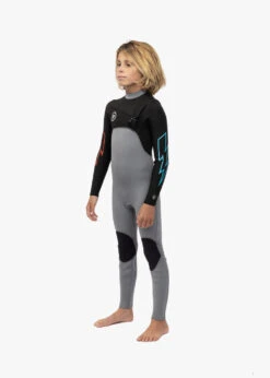 Vissla 7 Seas Boys 3-2 Bolt Full Chest Zip Wetsuit 9 Vissla 7 Seas Boys 3-2 Bolt Full Chest Zip Wetsuit -Vissla Store BW32W7FB GRY 8